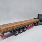 1/50 Scale Short Crate Flatbed Truck Load in brown