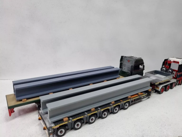 RSJ Girder Flatbed/Nooteboom Truck Load 1/50 Scale