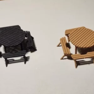 Round Picnic Tables "Assembled" 1/32 Scale