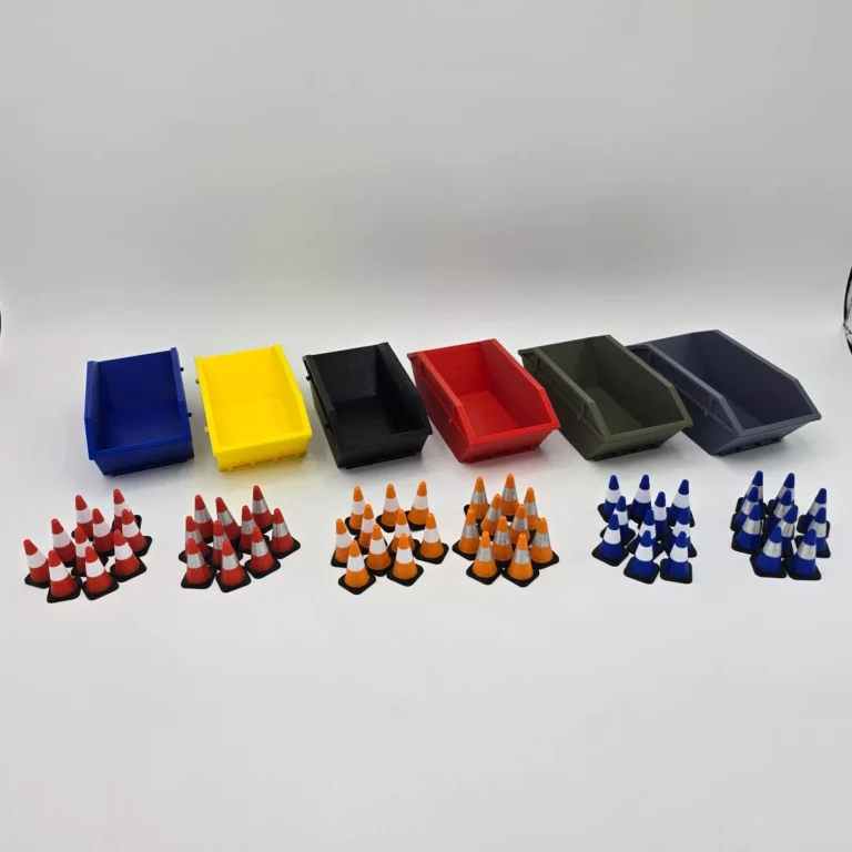 Skips And Traffic Cones with Bands1/32 Scale