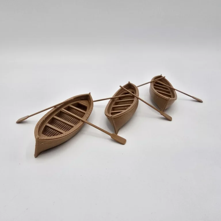 Rowing Boat With Keel And Oars 1/50 Scale